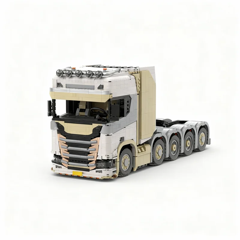 

3832PCS MOC Technology Heavy Truck 770S 10X4 Tractor Tan Model DIY Creative Assembly Building Blocks Display Birthday Gift Set