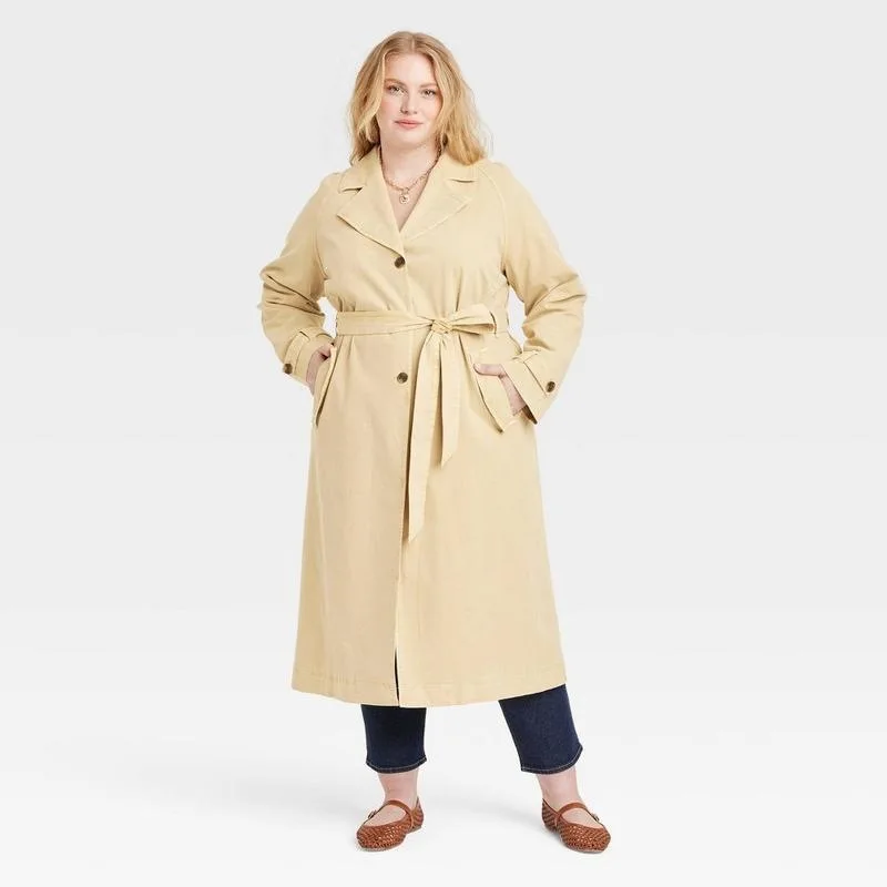 

Women's Mid-Length Trench Coat Loose Fit Spring Fashion Outerwear Windproof Waterproof Casual Elegant Style