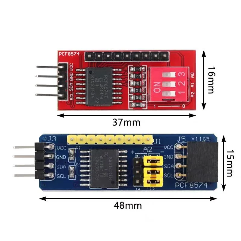 PCF8574T Module Microcontroller I/O Expander Module Expansion Board I2C Interface Red Board/Back Board
