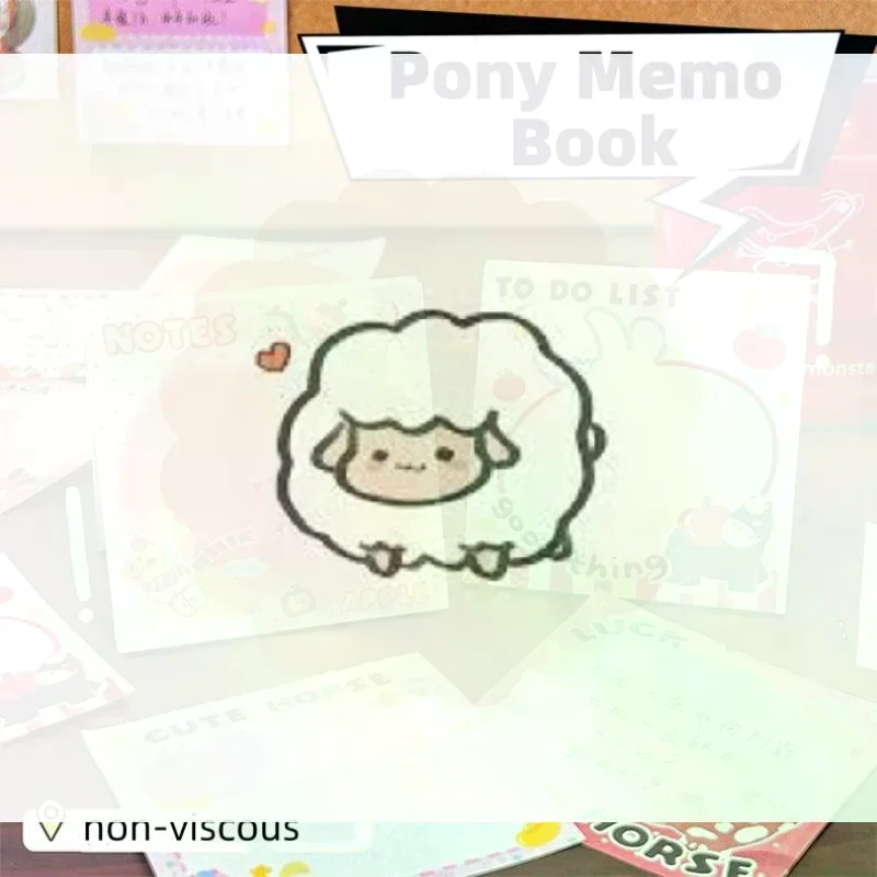 

4/5 книги, милый пони, книга для заметок, разрываемый неклейкий блокнот с героями мультфильмов, портативный блокнот, книга для сообщений, студенческие канцелярские принадлежности