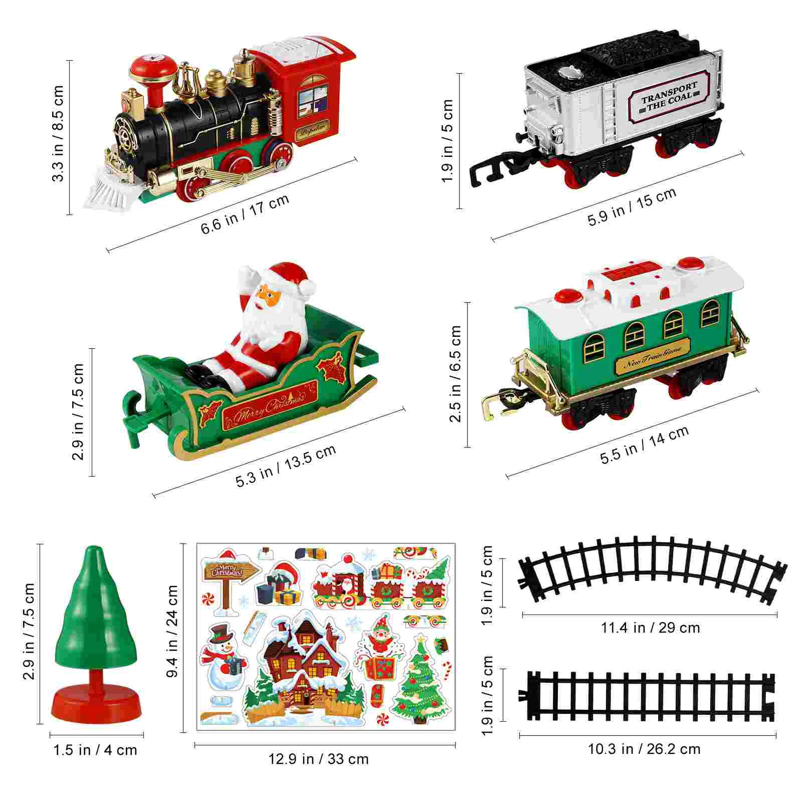 TOYANDONA Christmas Train Set Mini Model Train Toy with Sound and Light Powered Kids Toy Train Needs Assemble for Kids B