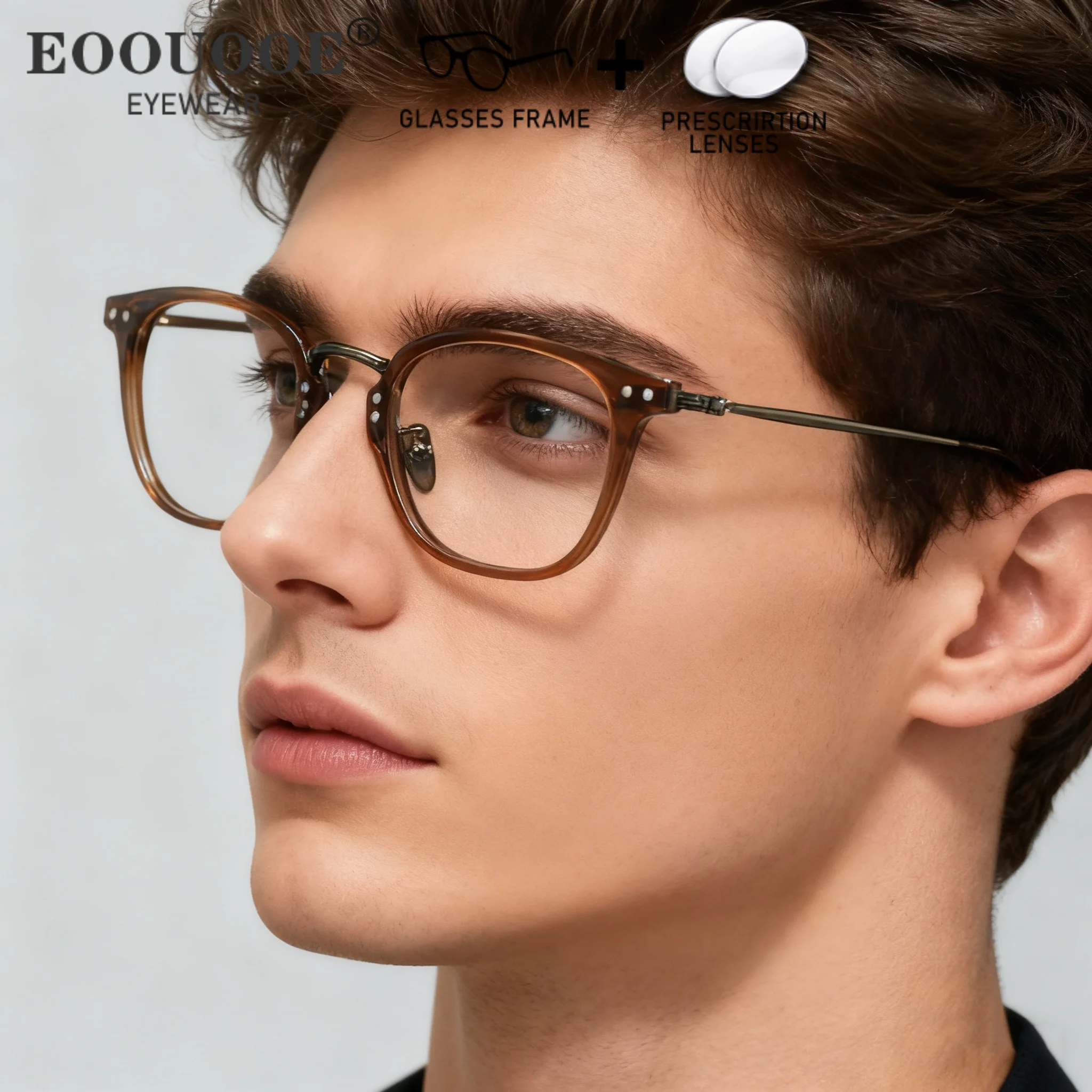 

Повседневные очки из ацетата и титана, оптические очки для мужчин и женщин, линзы по рецепту, прогрессивные очки для близорукости, антибликовые