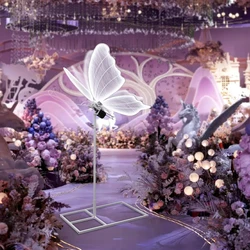 Wedding Electric Butterfly Floor Lamp Big Movable Butterfly Decoration Props with Flapping Wings - for Birthday Party Baby Showe