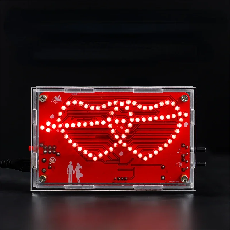 LED Flowing Water Lamps One Arrow Pierces The Heart Kit 51 Microcontroller Music Animation Electronic DIY Soldering Loose Parts