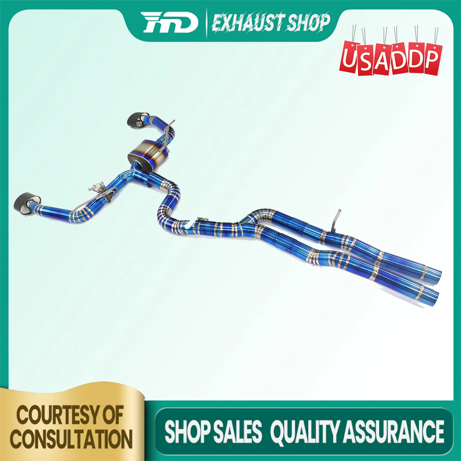 

HMD Exhaust Catback for Audi RS3 2.5T Ti OEM Valve Muffler Tips styles available Baked blue Lossless installation