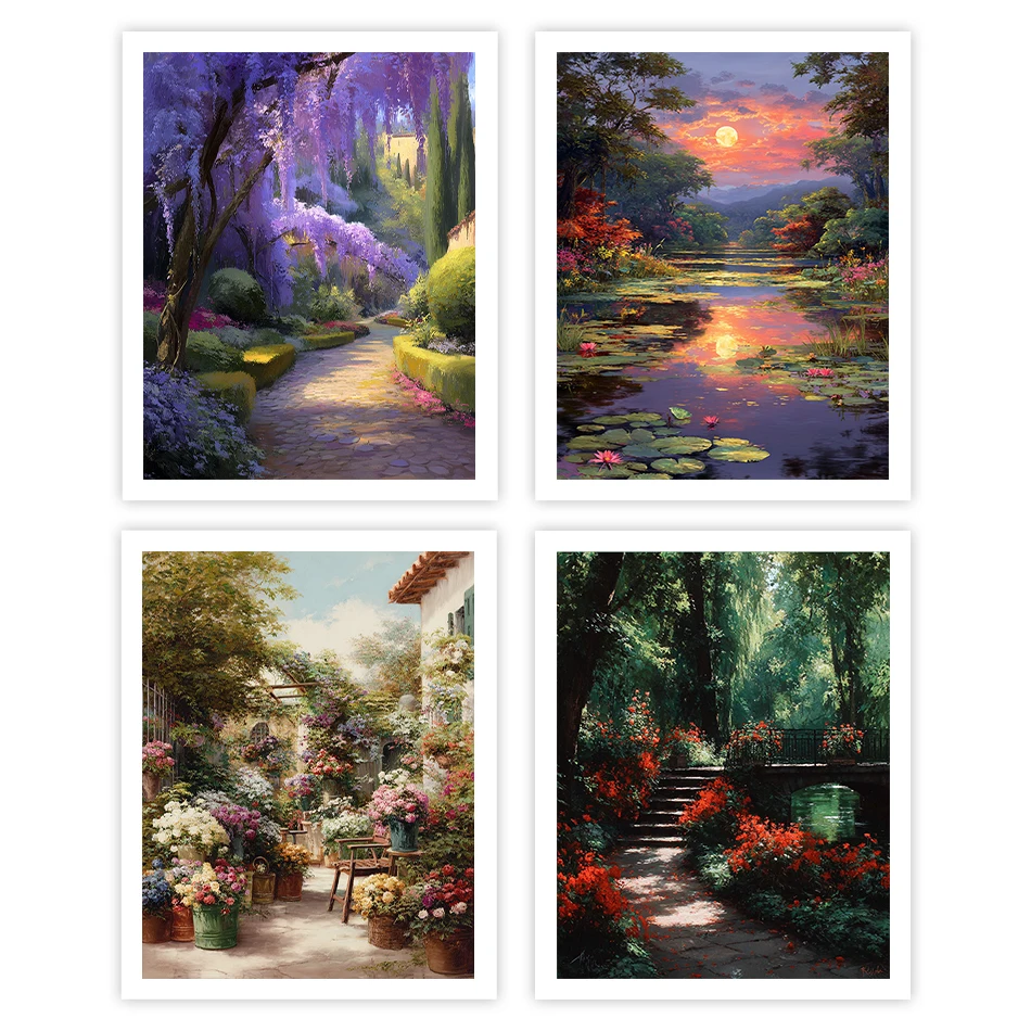 GATYZTORY Painting By Numbers Acrylic Garden scenery Framed Wall Art Modern For Adults Drawing hobby Arts Crafts Paint Kit Set