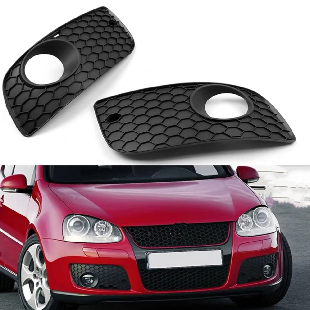 

Car Front Bumper Lower Fog Lights Racing Grills for VW Golf MK5 2004 2005 2006 2007 2008 2009