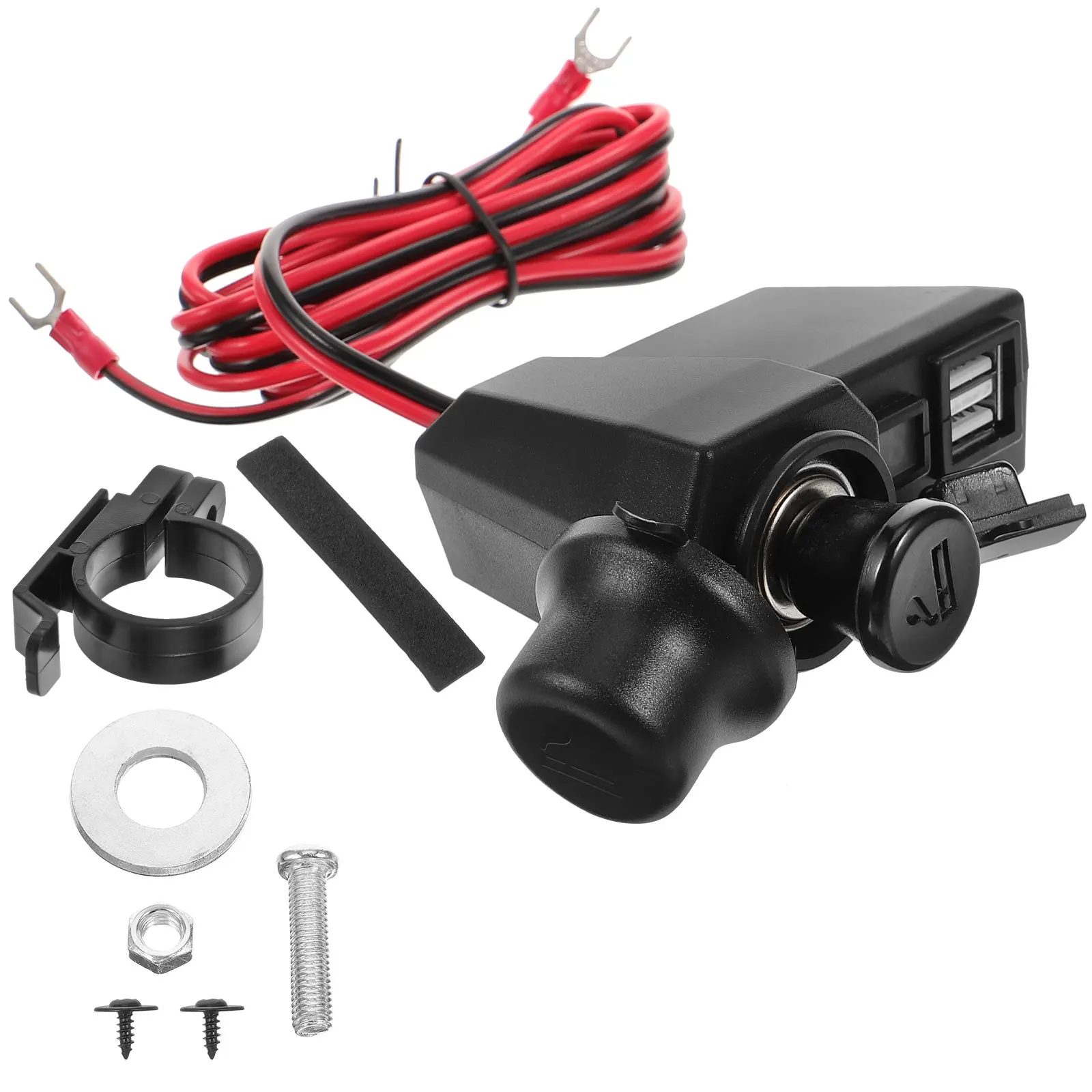 

Motorcycle Phone Charger 5V 3.4A Dual USB Large Current Waterproof Voltage Display Voltmeter GPS Tablet 140CM