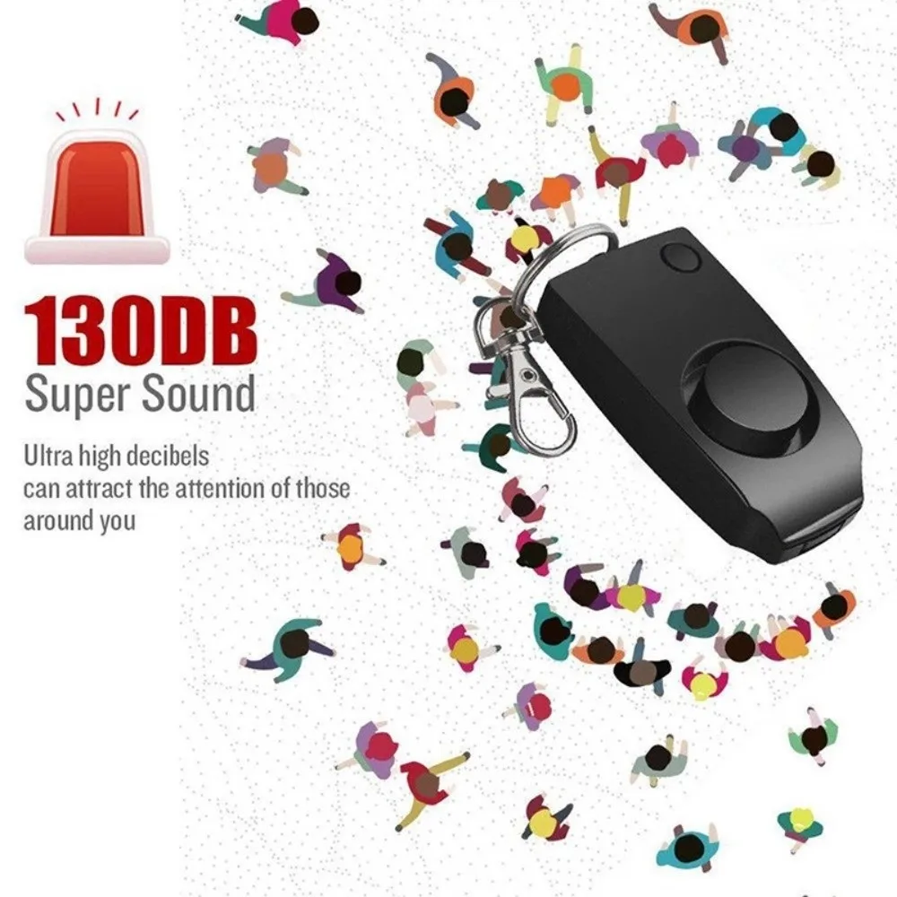 130dB Self Defense Alarm Anti Wolf Scream Loud Child Women Security Protect Alert Anti-Robbery Portable Personal Alarm Keychain