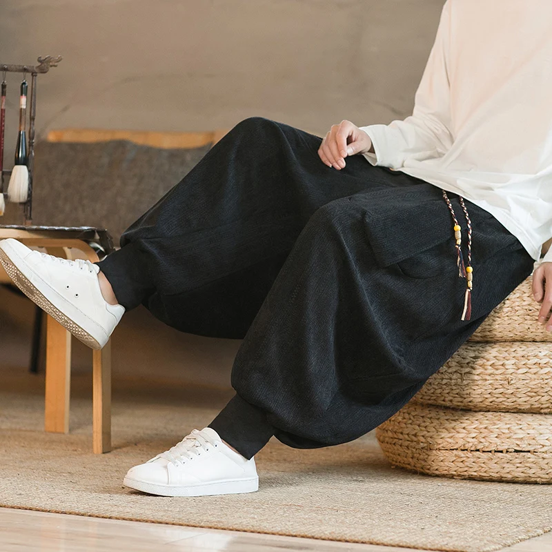 

Loose Men's Corduroy Pants Spring Autumn Harlan Sle Lantern Legs Breathable Comfortable Casual Loose Fit Vintage Sle
