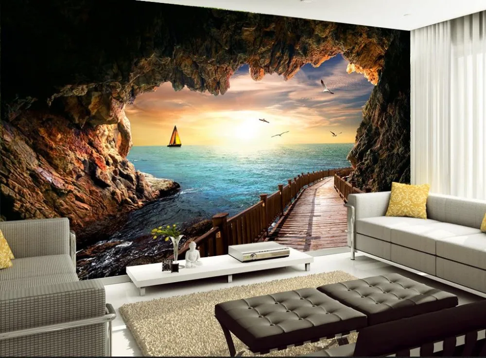 

Custom 3D Photo Wallpaper Mural Papel De Parede 3d landscape wallpapers Mural Papel De Parede