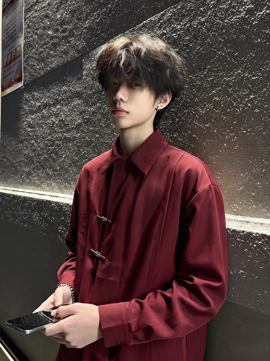 White Long Sleeve Men's Shirt Drapey Loose Chinese Style Casual Top Button Design Standard Fit Youth Popular Autumn Outerwear
