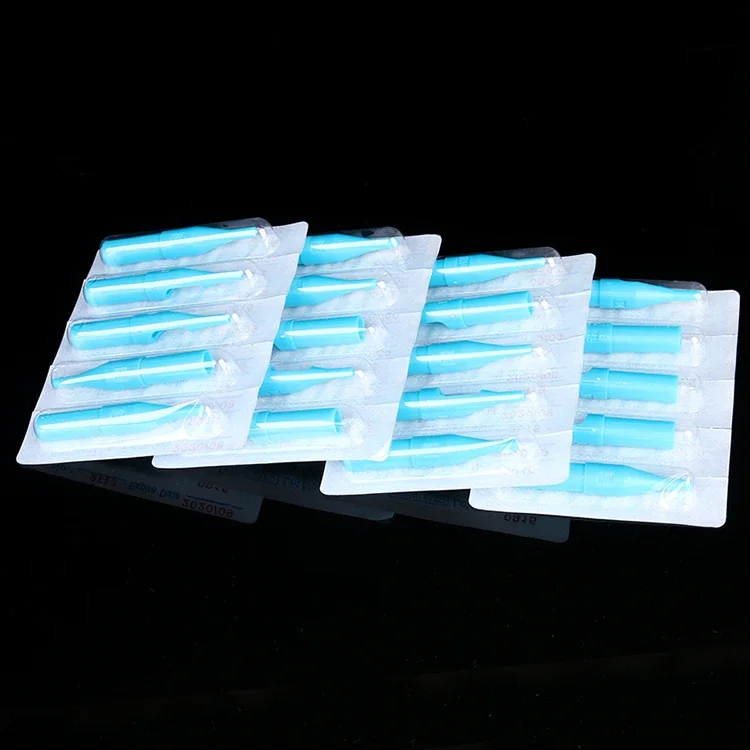 50pcs 3/5/7/9/11/13FT Blue Sterile Disposable Tattoo Machine Gun Nozzle Tips Needle Tube For Tattoo Gun Needle Ink Cup Grip Kits