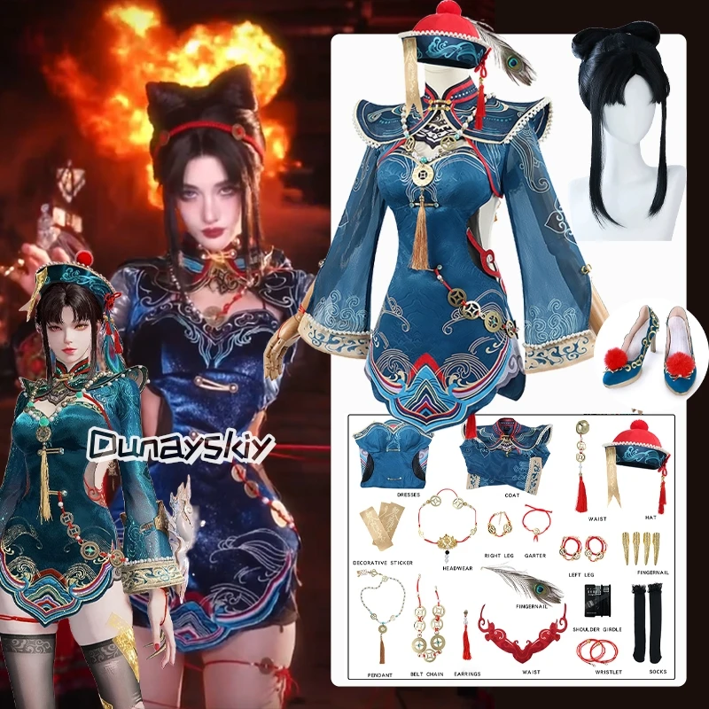 

Tessa Cute Little Zombie Косплей Couture Game Naraka: Bladepoint Платье для ролевых игр в китайском стиле Hanfu Платья Парик Аксессуар Костюм