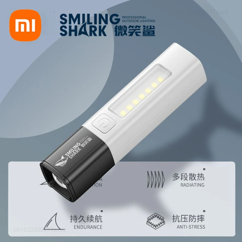 Xiaomi Outdoor Flashlight Portable Strong Light Variable Focus with Floodlight Side Lights Mini Flashlight Lamp High Brightness