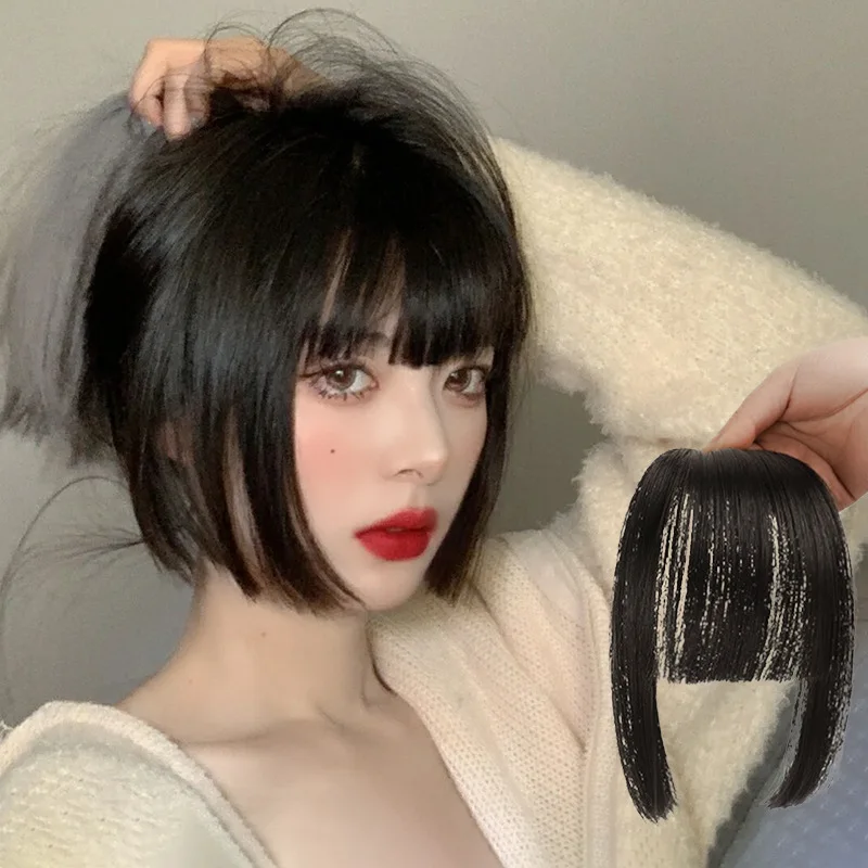 New False Hair Bangs Hair Extension Clip In Bangs Fake Fringe Natural Clip In High Temperature Hime Cut Fashion Hair Accessories