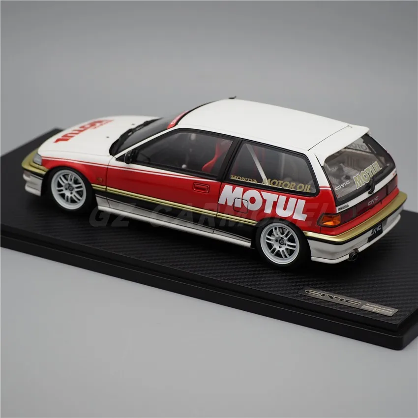 IG 1:18 CIVIC EF9 SiR Bianco/Rosso IG3123 JDM Simulazione Edizione Limitata Resina Metallo Statico Modello di Auto Giocattolo Regalo