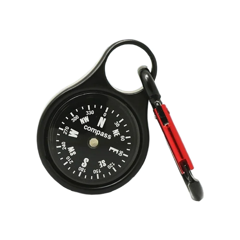 

Carabiner Compass - 2 in 1 Zinc Alloy Clip-on Direction Guide Keychain Holder Hook Pocket Mini Survival Compass