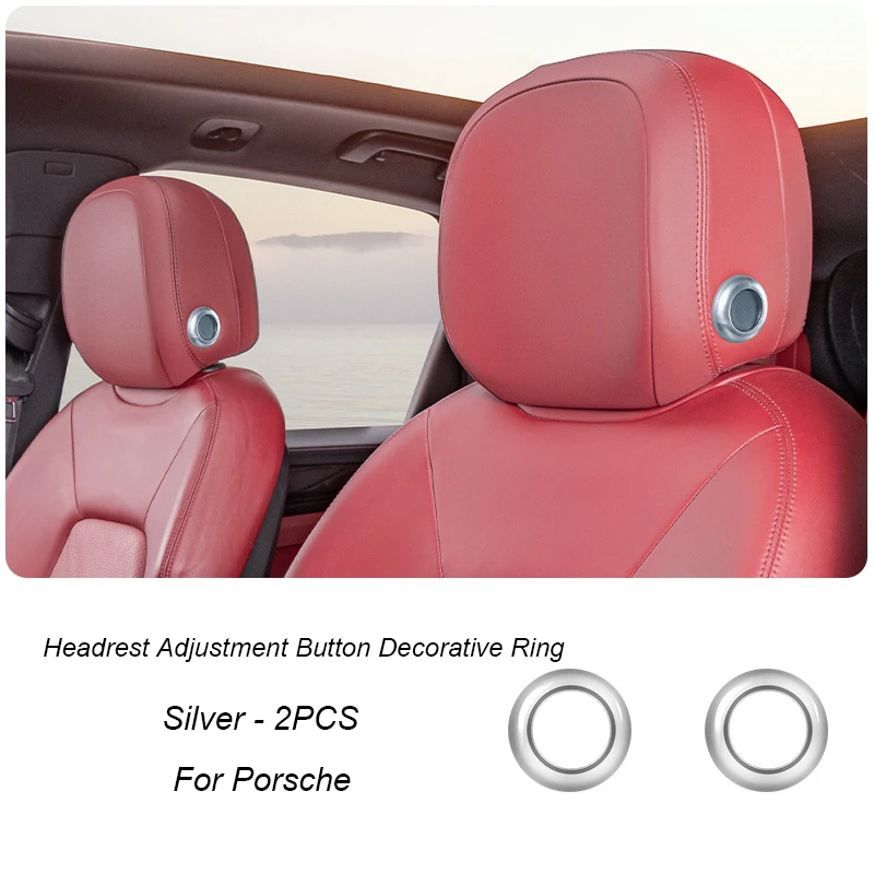 Car Seat Headrest Adjustment Button Decoration Ring For Porsche Cayenne Macan Interior Styling Modification Accessories