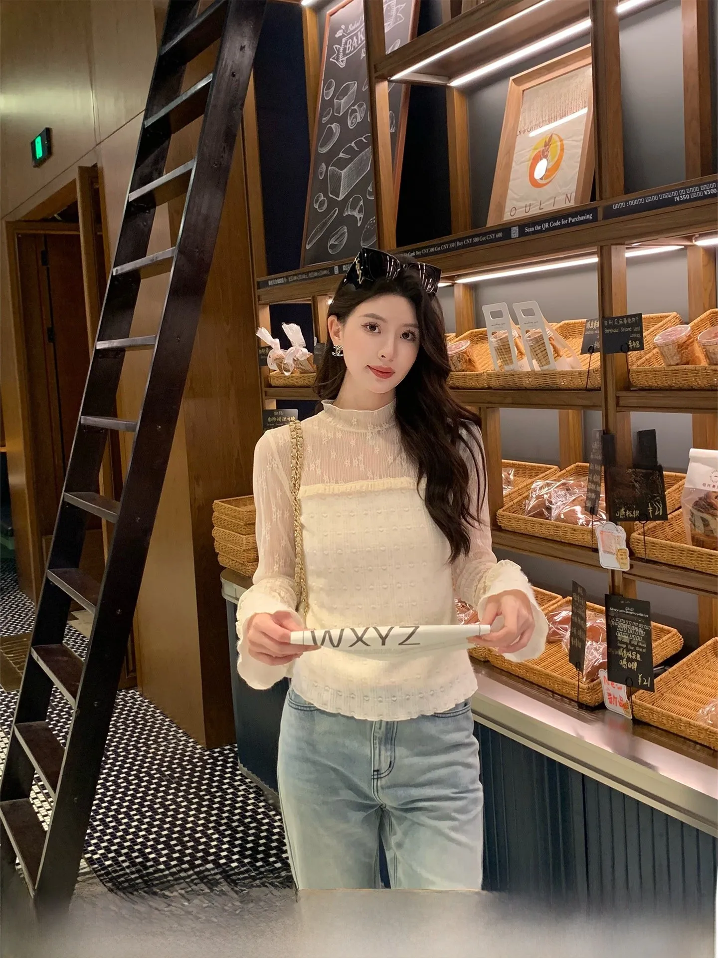 

Женская кружевная базовая футболка Kun Total для осени и зимы, утягивающая, персикового цвета, с длинным рукавом, повседневный модный дизайн