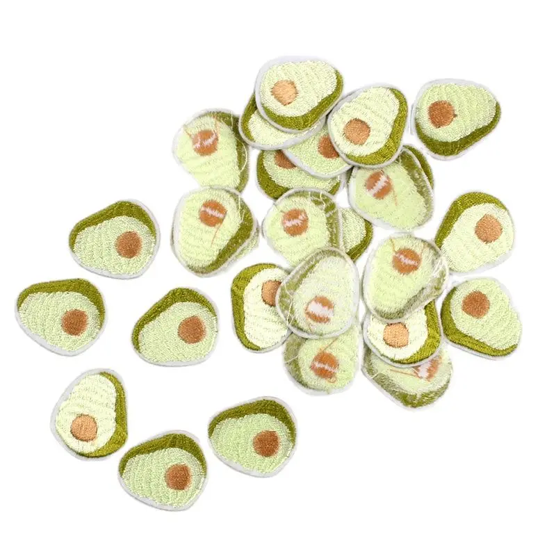 10pcs Embroidered Fruits Patch Mini Cartoon Avocado Stickers Small Garments Patches DIY Jeans School Bags Shoes Hats Pants Badge