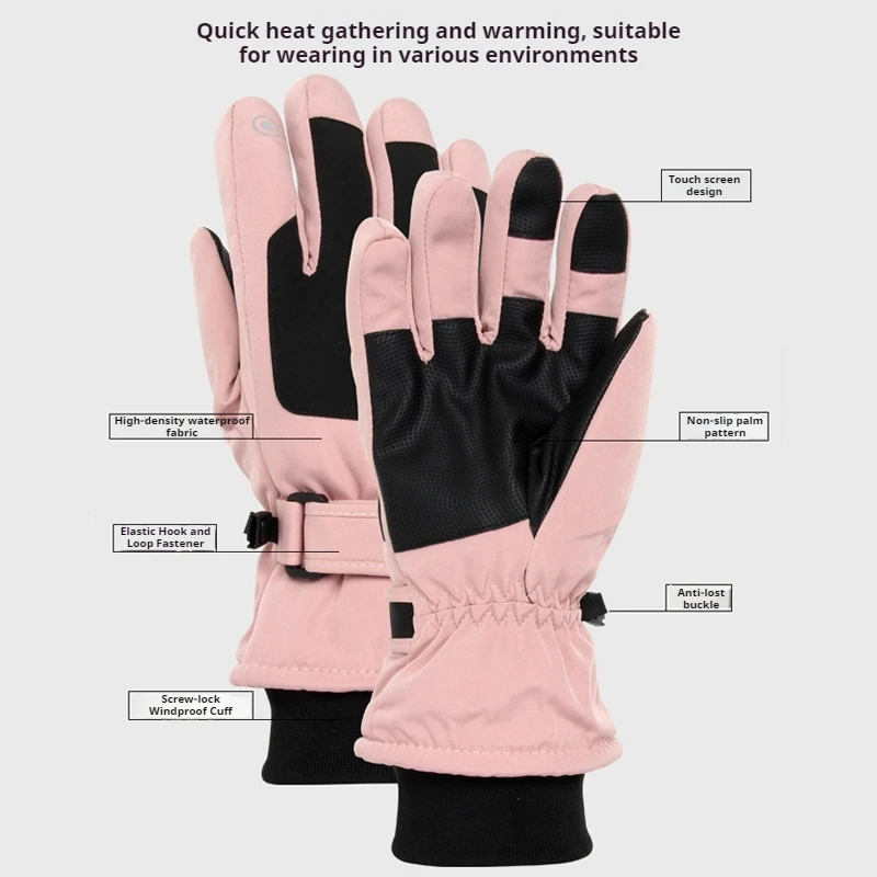 

Ski Warm Anti-Slip Motorcycle Gloves For Men Women Winter Outdoor Sports Cycling Waterproof Cold Warm Touch Screen Gloves