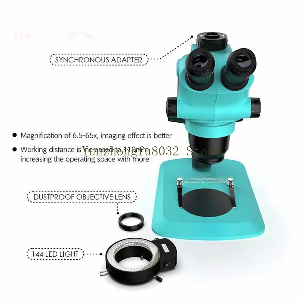 RF-6565TV 7050 7-50X 6.5-65X Adjustable Trinocular Zoom Stereo Microscope for Mobile phone BGA repair magnifier