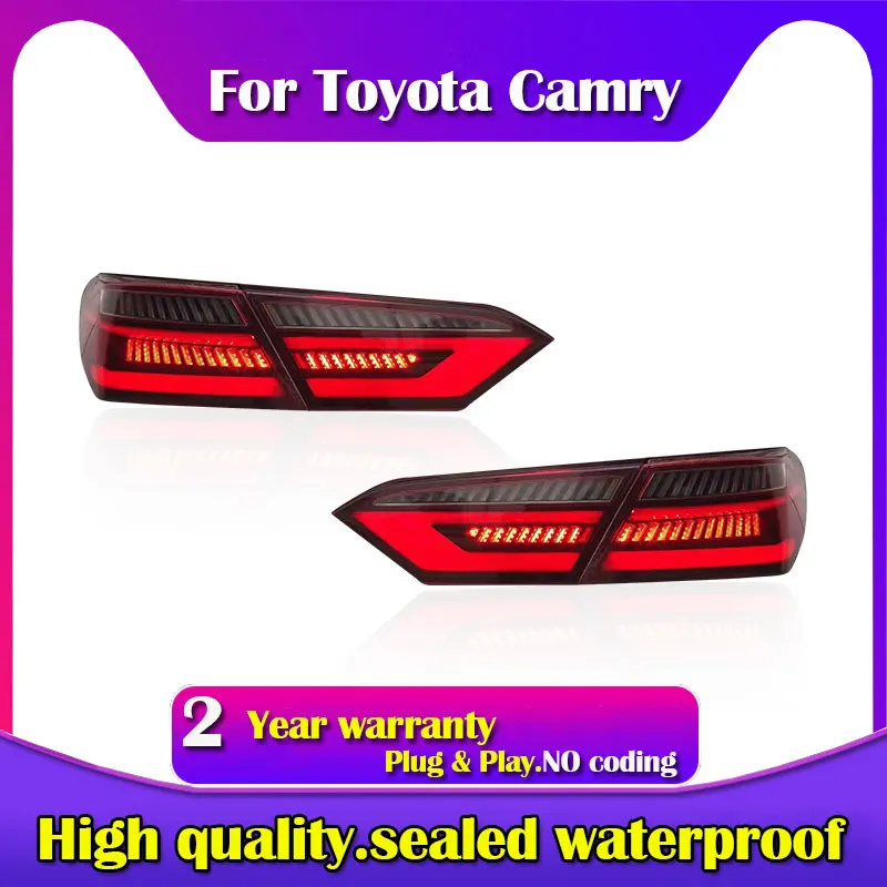 LED Tail Lights For Toyota Camry 2018 2019 2020 2021 2022 2023 Rear Lamps Start Up Animation DRL Brake Turn Signal Assembly