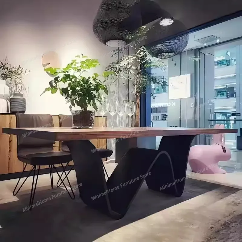 

Дизайнерский обеденный стол из дерева, водонепроницаемый, в скандинавском стиле, современный деревянный стол для кухни, роскошная мебель