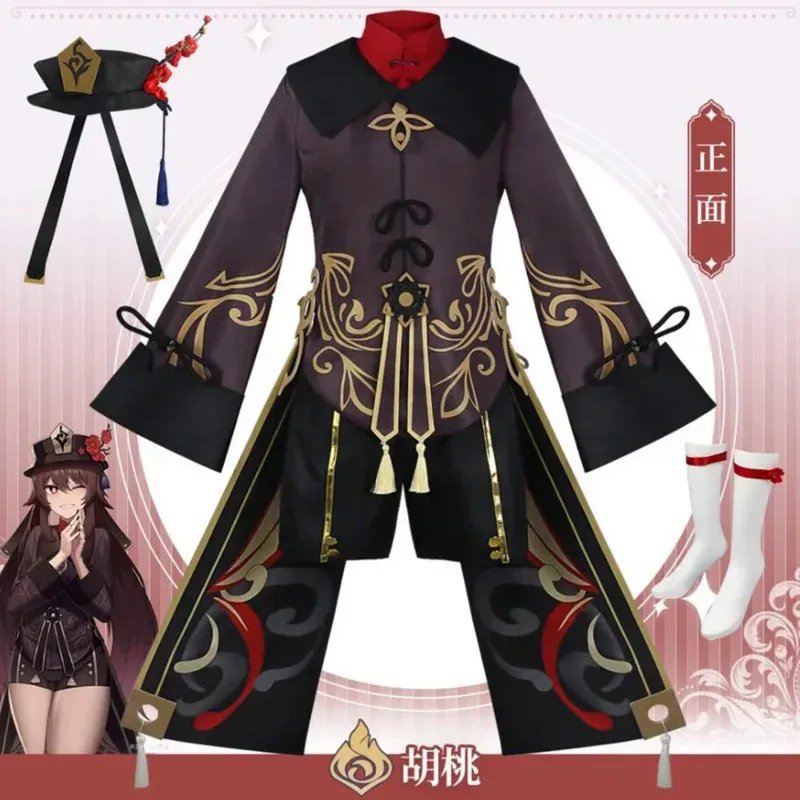 Hutao Cosplay Genshin Game Cosplay Costume Uniform Hu Tao Halloween Women Clothes