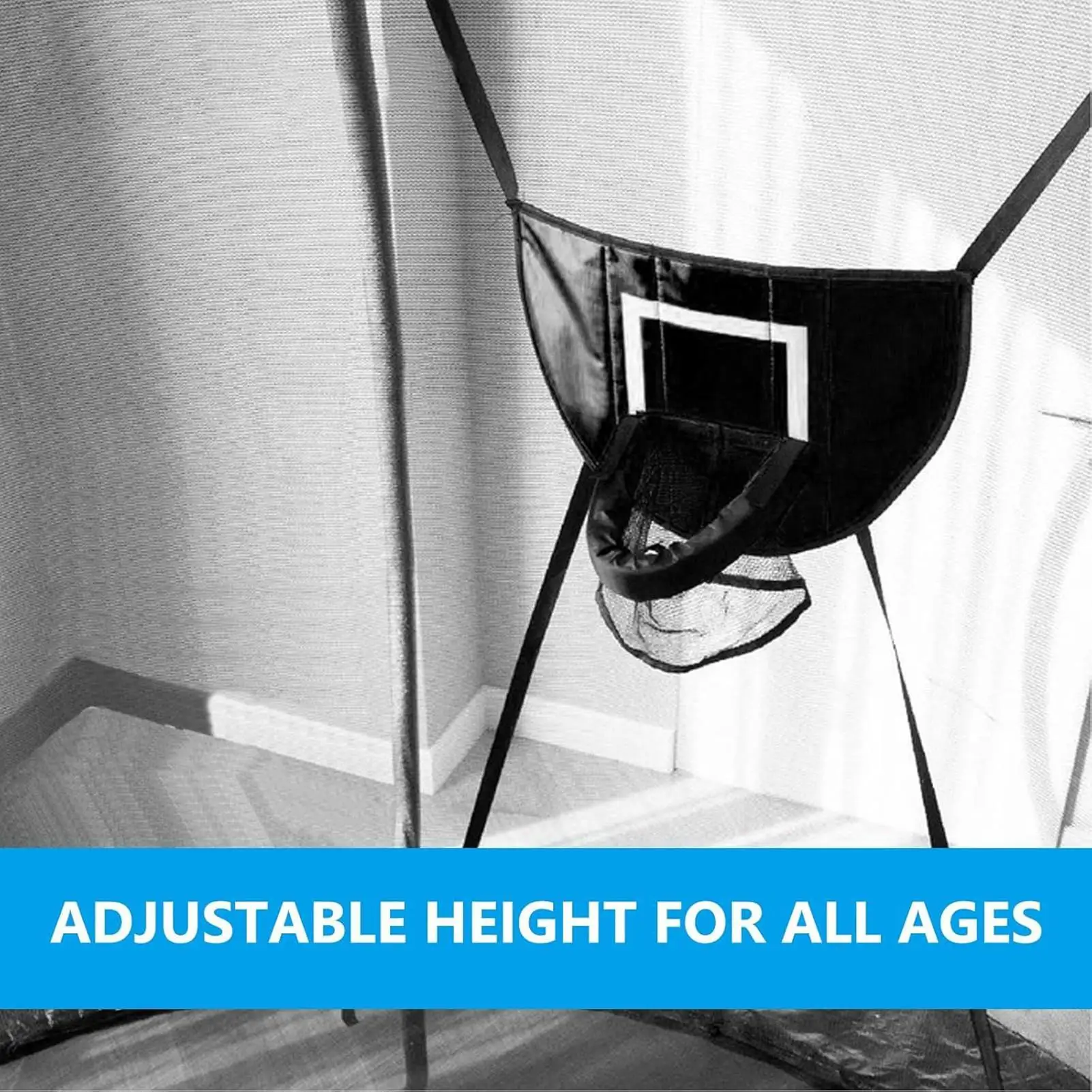 Ring Basket untuk Trampolin Luar Ruangan Dapat Disesuaikan Lembut Ring Rebound Basket dengan 4 Bola Ring Basket Trampolin