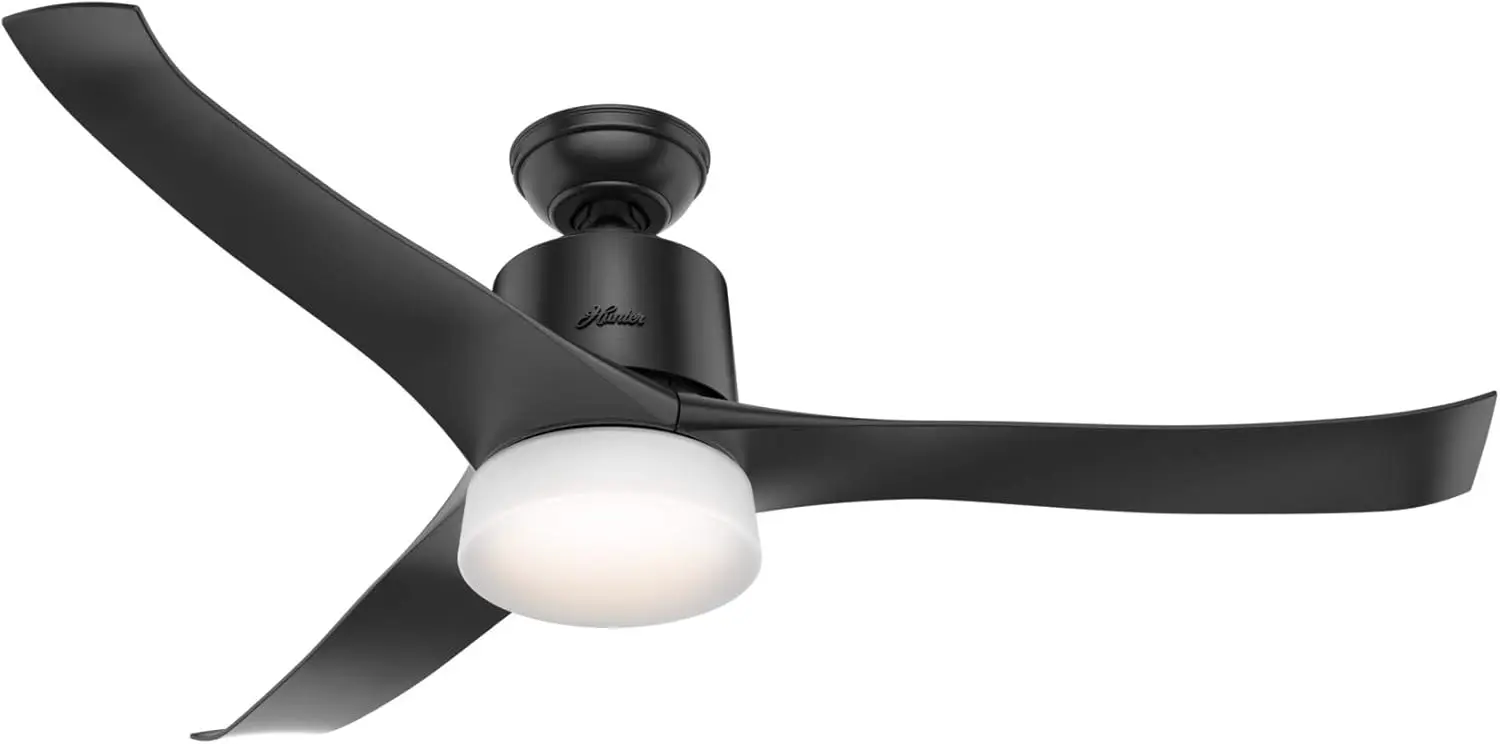 54 inch Wi-Fi Symphony Matte Black Ceiling Fan with LED Light Kit and Handheld Remote, Smart Fan