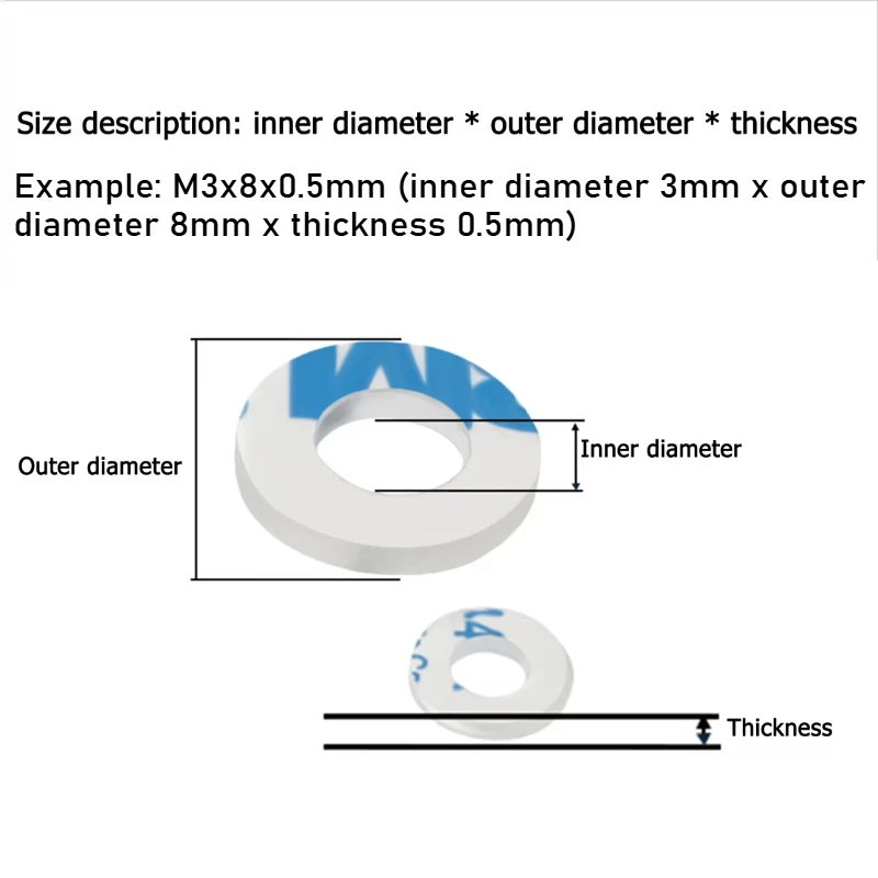 M2-M20 Hard Plastic PVC Transparent Washer Single-sided Adhesive Round Flat Pad Clear Insulating Polyvinyl Chloride Flat Washer