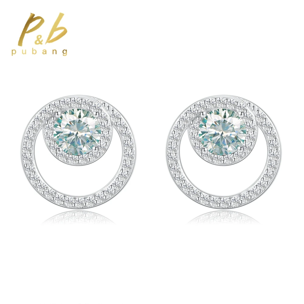 

PuBang Fine Jewelry All 925 Sterling Silver GRA Moissanite Diamond Anniversary Stud Earrings for Women Engagement Gift Wholesale