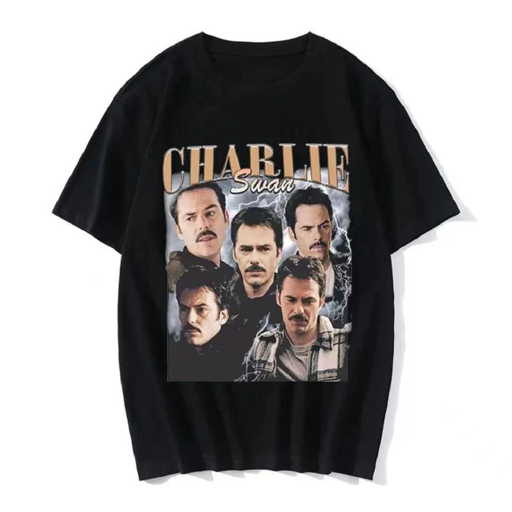 New fashion Vintage Women T-shirts Team Charlie Swan T  Billy Burke Graphic Print Men Short Sleeve Oversized Tee Shirt 80146