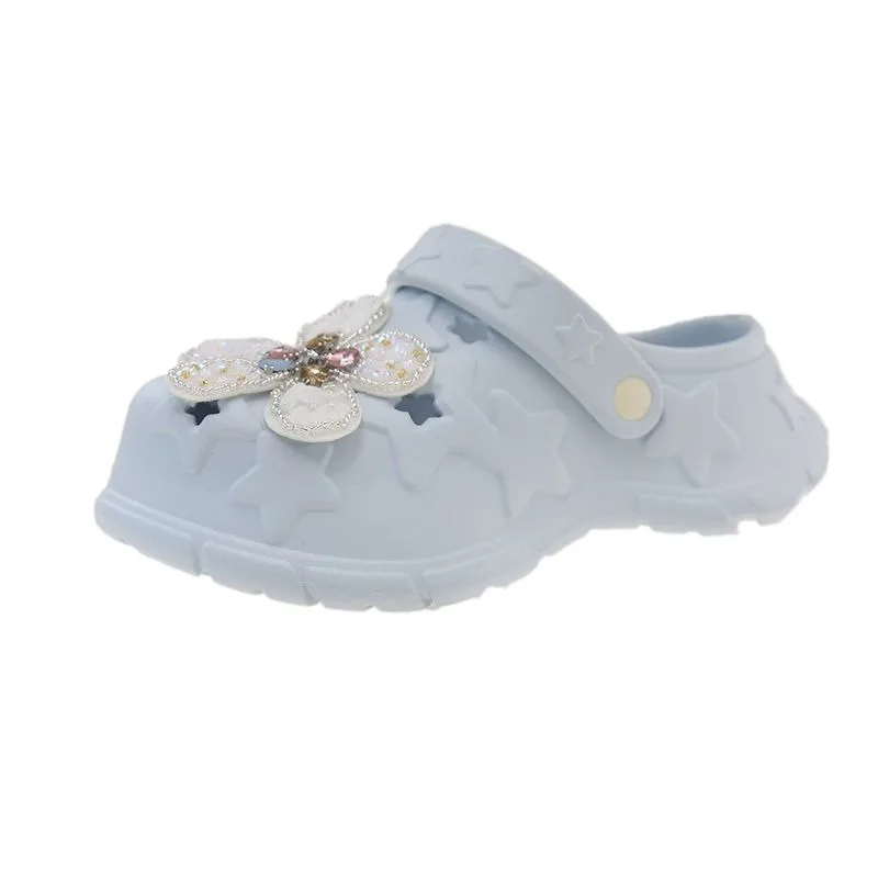 

Platform Clogs for Women, Cute Flower Decor EVA Garden Shoes, Non-slip Wedge Sandals, Summer Casual Slippers for Beach Indoor