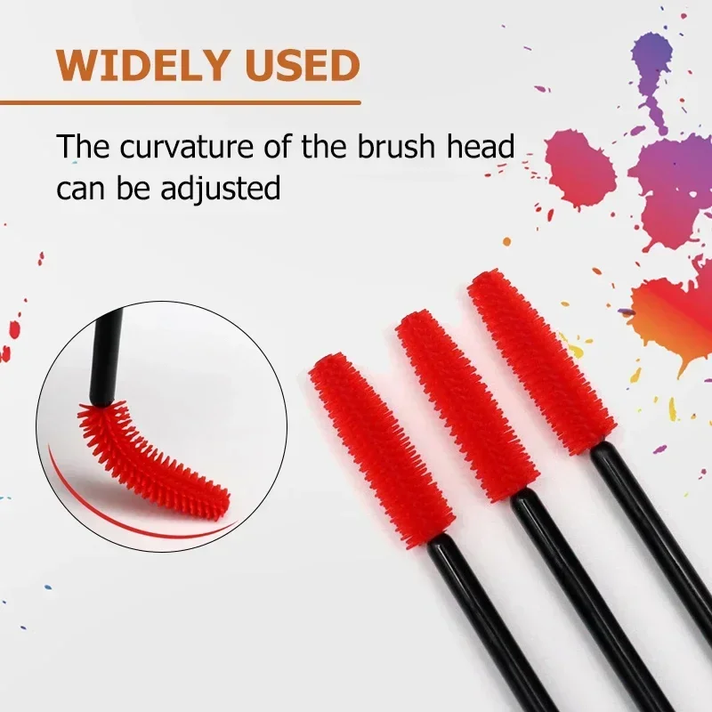 100 SZT. Jednorazowe szczoteczki do rzęs, pędzelki do makijażu, aplikatory do tuszu do rzęs, szczoteczki do rzęs, narzędzie do przedłużania rzęs, kosmetyczne szczoteczki do oczu