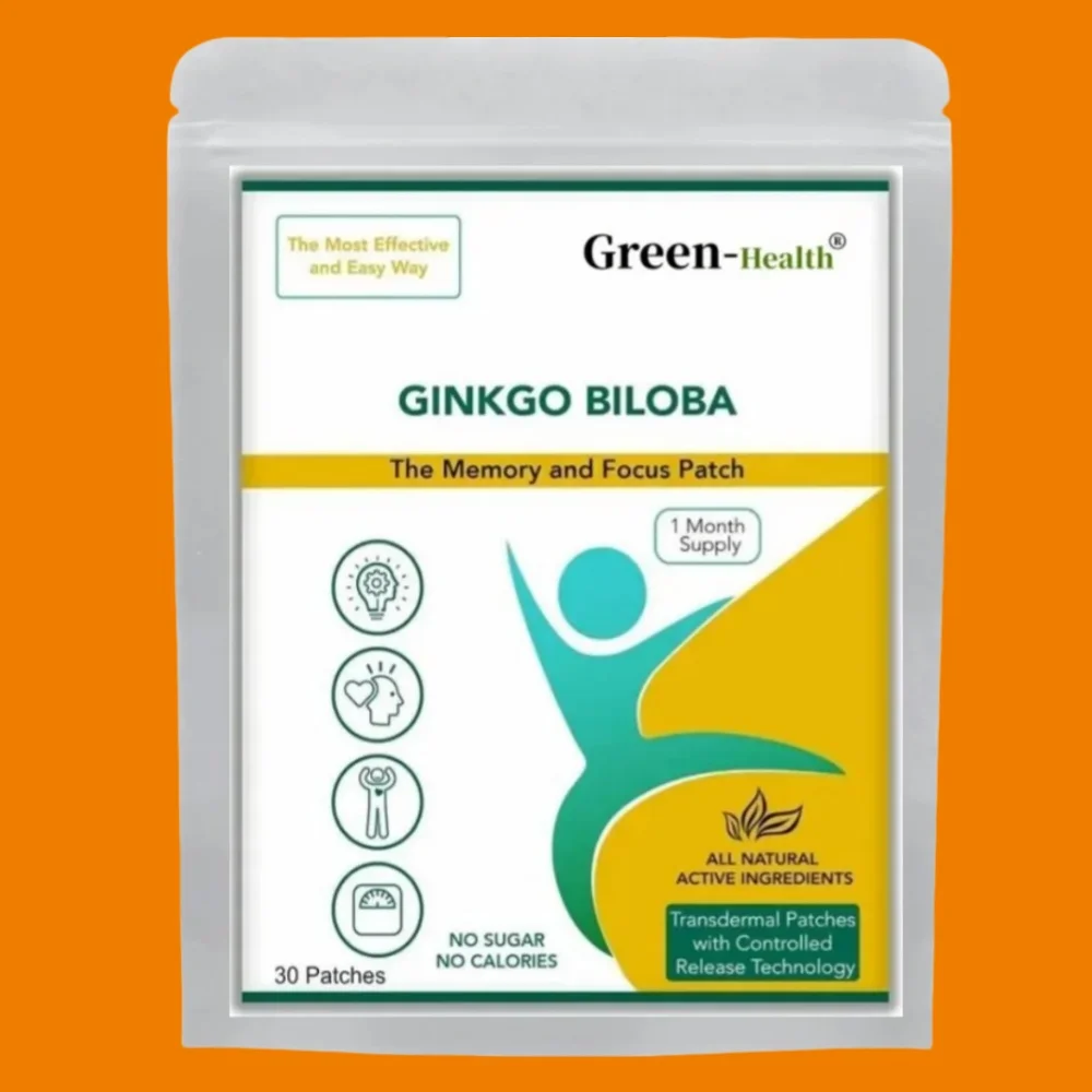 

Ginkgo Biloba Patch Gingko Transdermal Patches - 30 Patches One Month Supply