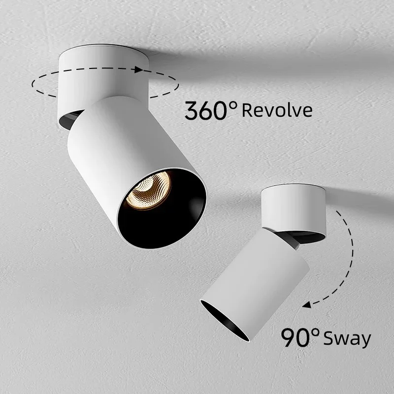 LED Open-Mounted Light, Foldable Ceiling, Adjustable Angle, Living Room Background Wall, Porch Ceiling Lamp