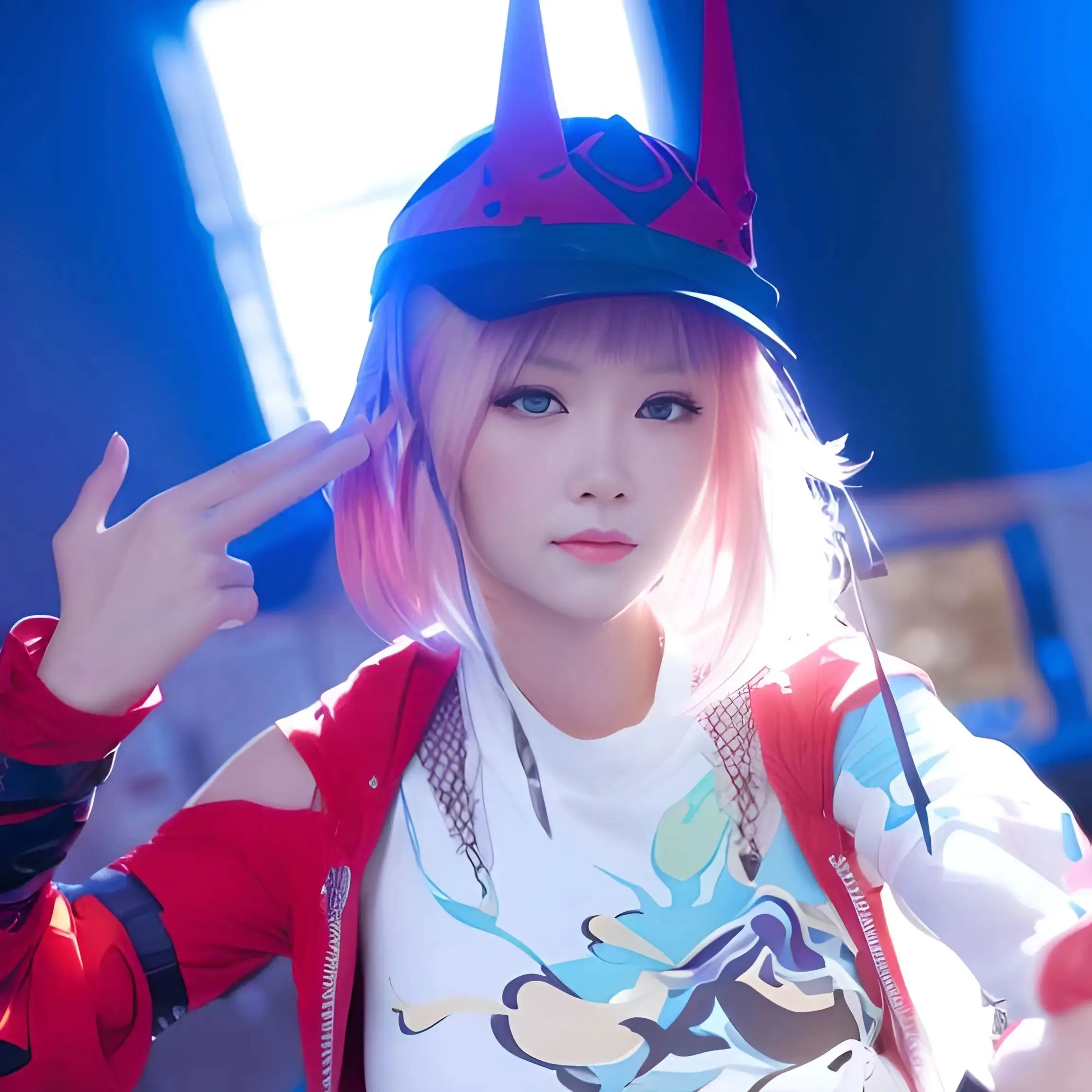 Game Honkai: Star Rail Rappa Cosplay Wig Orange Pink Mixed light blue Long Hair Game cosplay Wig anime cosplay Wig