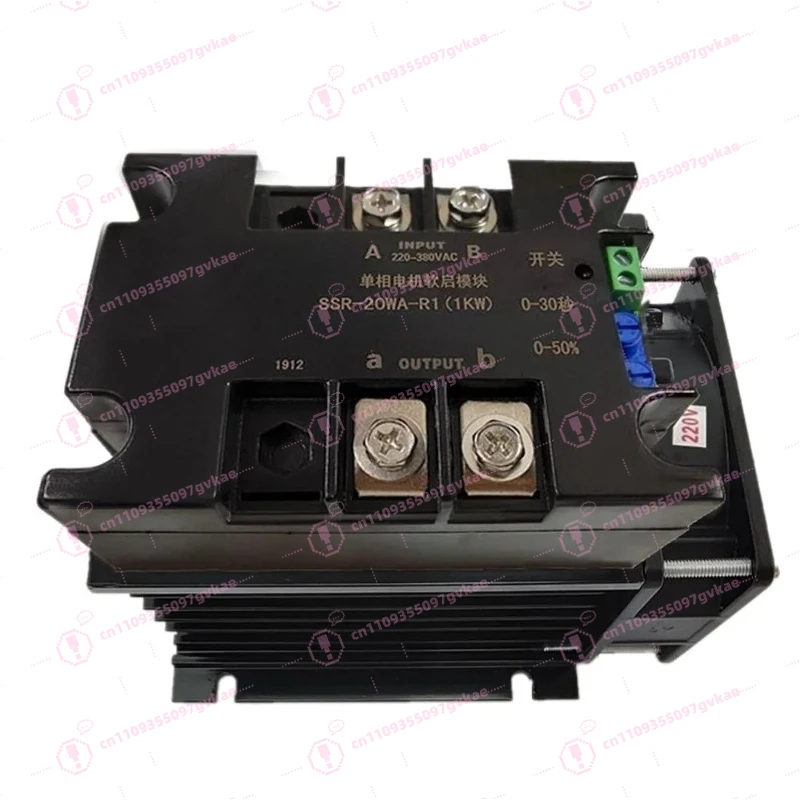 Single Phase Motor Soft Starter 220V SSR-40WA-R1(1.5KW) 1.5KW 1KW 2KW 4KW 6KW 8KW Motor Online Soft Starting for Fan Water Pump
