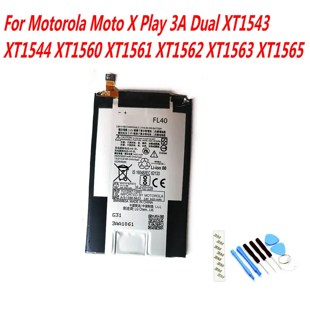 Original 3630mAh FL40 Battery For Motorola Moto X Play 3A Dual XT1543 XT1544 XT1560 XT1561 XT1562 XT1563 XT1565 Mobile Phone