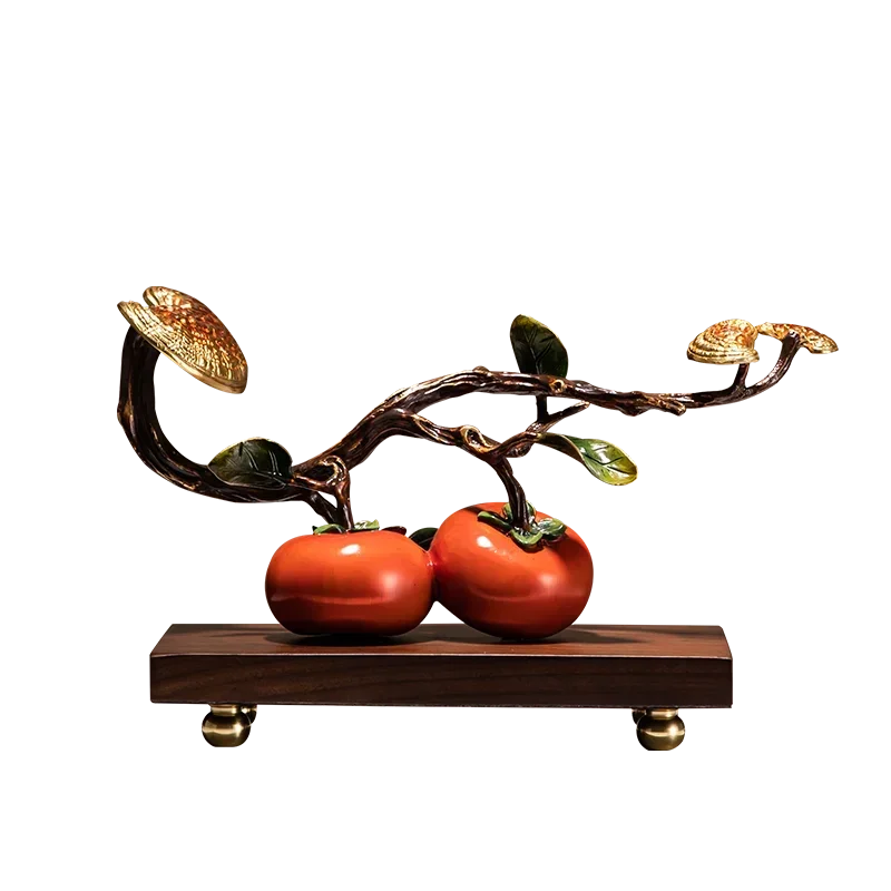 Persimmon Ruyi copper persimmon ornament office desktop high-end housewarming new home gifts
