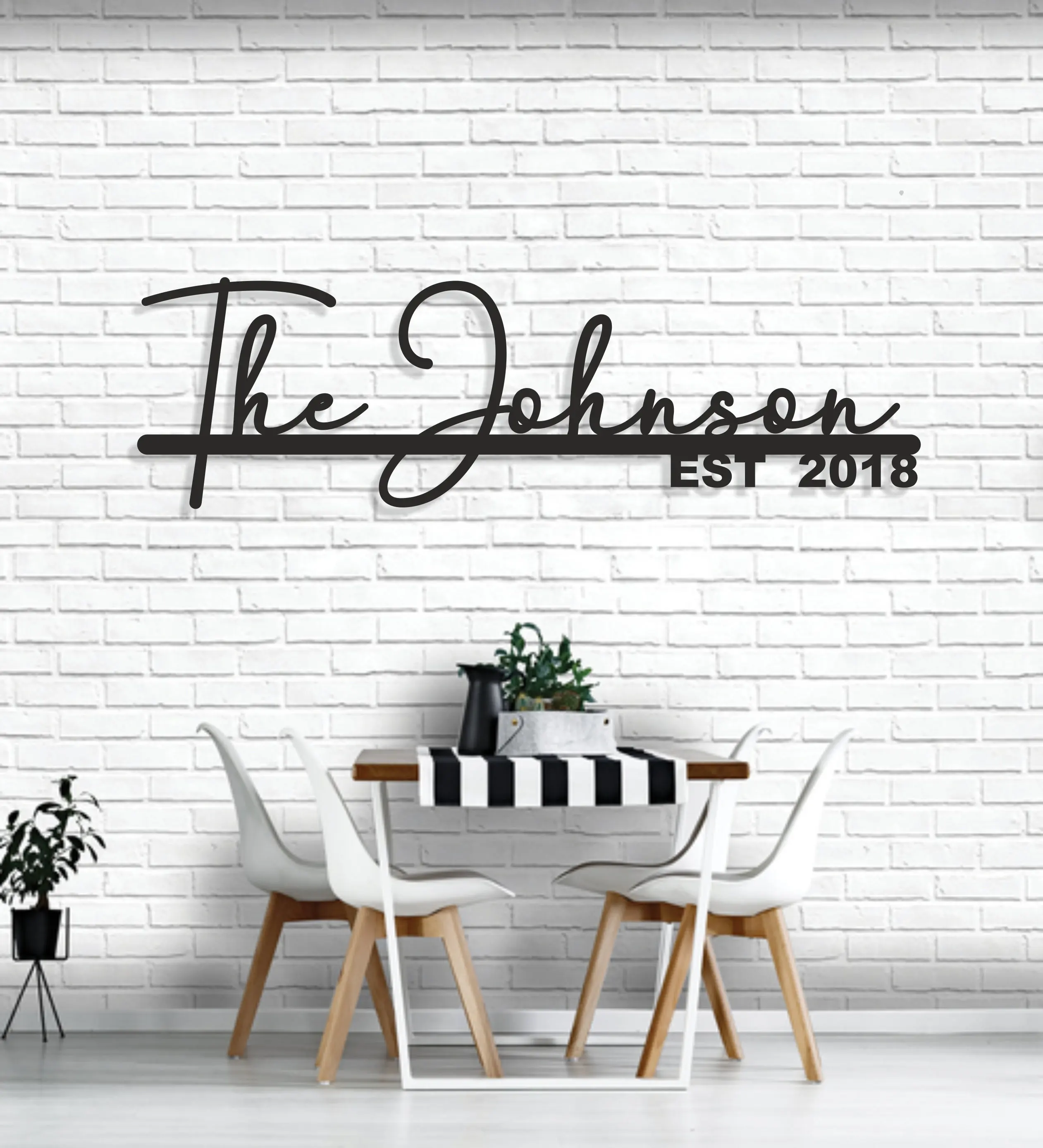 Custom Family Name Sign Last Name Metal Wall Art for Indoor/Outdoor
