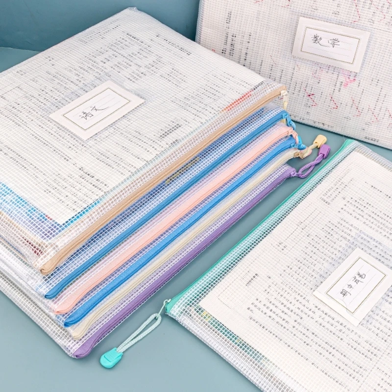 5/10/20Pcs Transparent File Bag Letter Size Document Folder Bag for Student