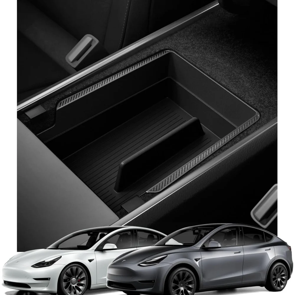 

Armrest Console Organizer Storage Box For Tesla Model Y (2020-2024) & 3 (2017-2023)