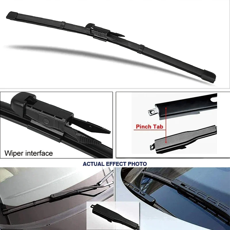 For Alfa Romeo MiTo 2008 - 2018 Front Rear Wiper Blades Windshield Windscreen Window HD Wiper Gear Delete Accessories 26