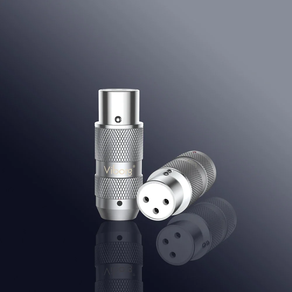 

XF202R XM202R Viborg Pure Copper Rhodium Plated 3 Pin Male Female XLR Connector Cable Adapter for Microphone