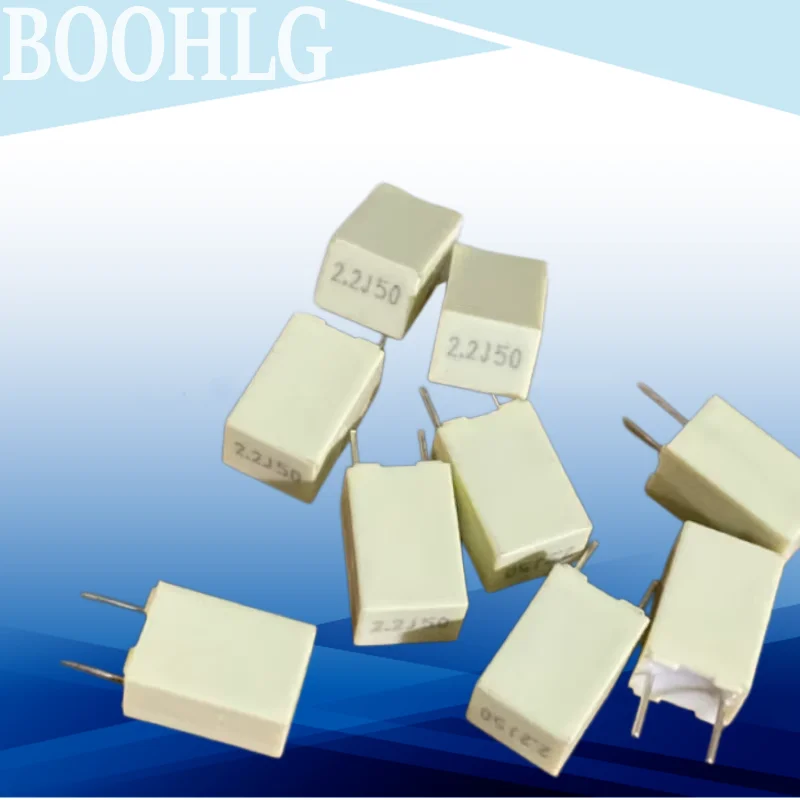 10PCS 2.2UF 50V Film Capacitor 2.2J 50V 2.2UF 225 J-speed 5% R82 Copper Foot