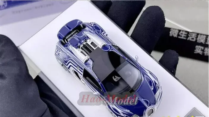 LJM 1/64 For Bugatti Veyron Limit Car Model Alloy Diecast Simulation Toys Boys Birthday Gifts Hobby Display Ornaments Blue/Red